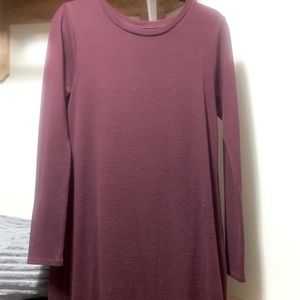 Long Sleeve Comfy Sweater Dress! purple/ maroon!